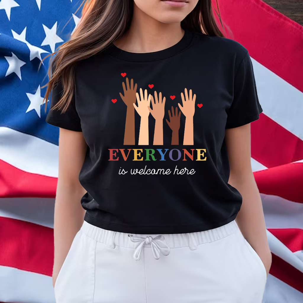 Everyone Is Welcome Here Idaho Teacher T-Shirt