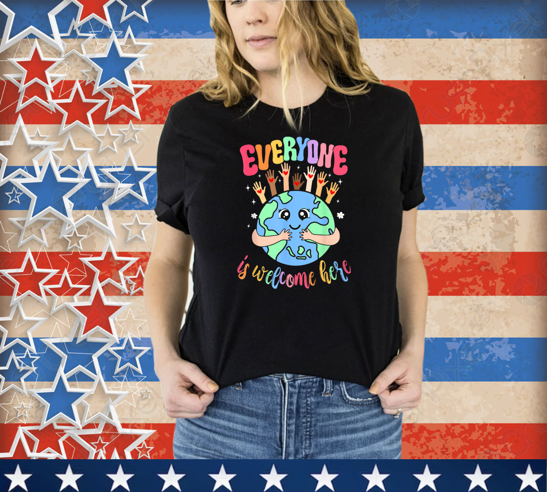 Everyone Is Welcome Here Idaho Teacher Earth T-Shirt