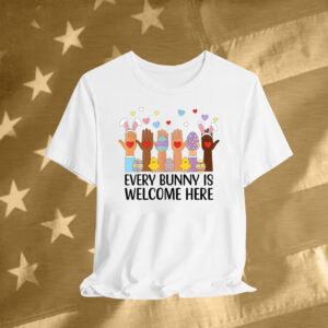 Everyone Is Welcome Here Idaho Teacher Happy Easter Bunny T-Shirt