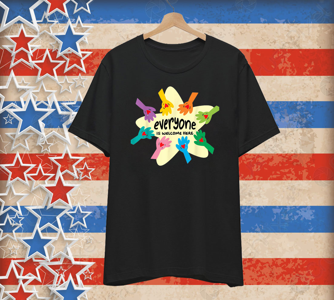 Everyone Is Welcome Here Shirt Idaho Teacher Equality Retro T-Shirt