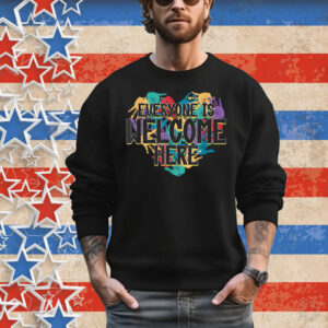 Everyone Is Welcome here - Handprint Heart T-Shirt