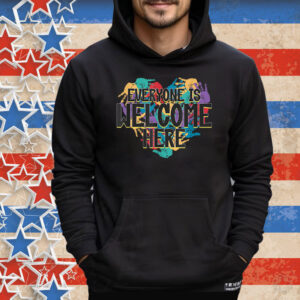Everyone Is Welcome here - Handprint Heart T-Shirt