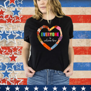 Idaho Teacher Everyone Is Welcome Here Inclusion & Equality T-Shirt