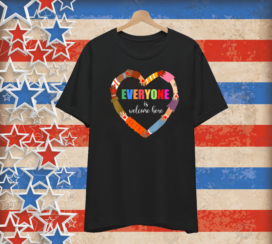 Idaho Teacher Everyone Is Welcome Here Inclusion & Equality T-Shirt