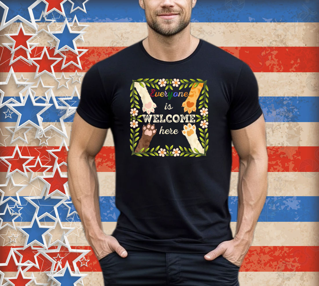 Vintage Floral Shirt Everyone Is Welcome Here Idaho Teacher T-Shirt