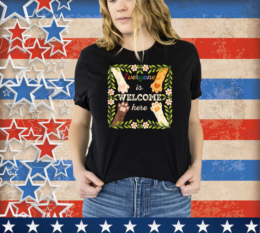 Vintage Floral Shirt Everyone Is Welcome Here Idaho Teacher T-Shirt