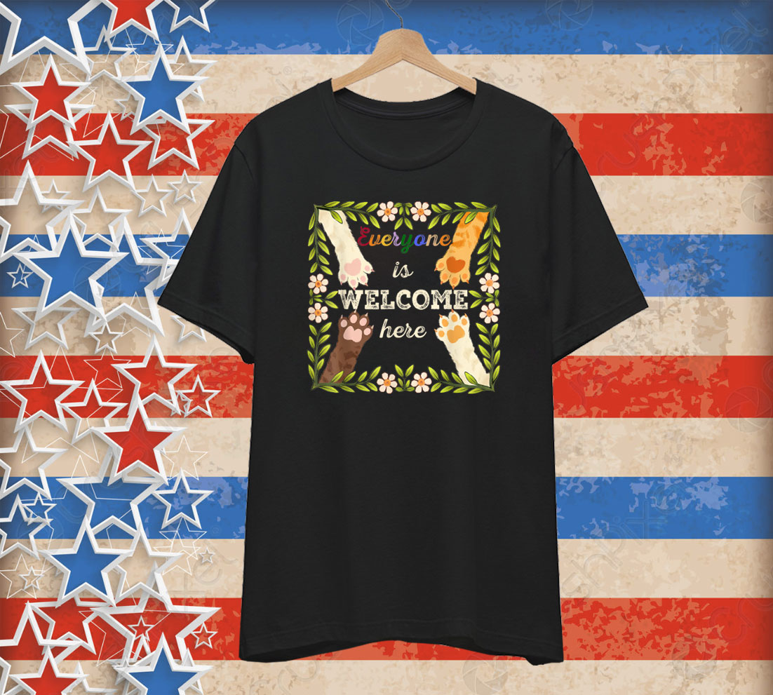 Vintage Floral Shirt Everyone Is Welcome Here Idaho Teacher T-Shirt