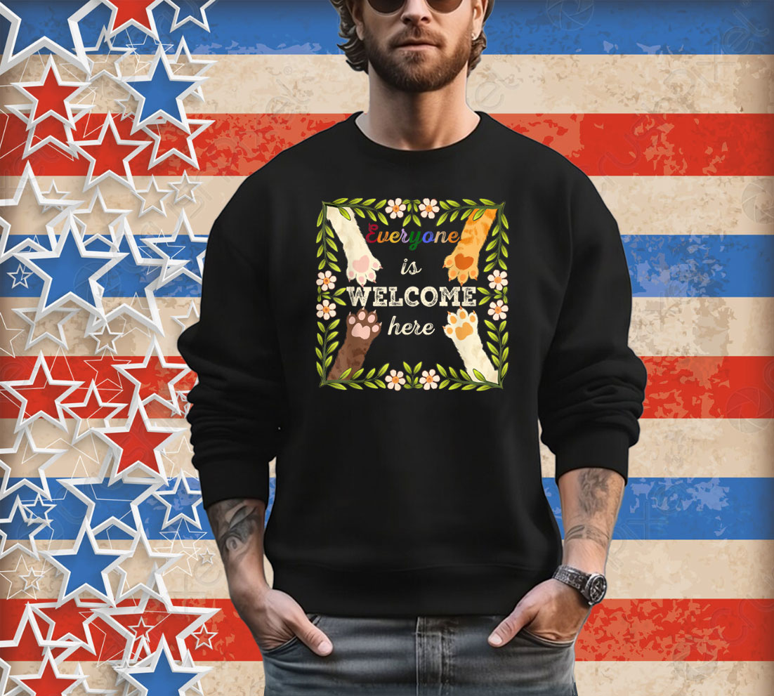 Vintage Floral Shirt Everyone Is Welcome Here Idaho Teacher T-Shirt